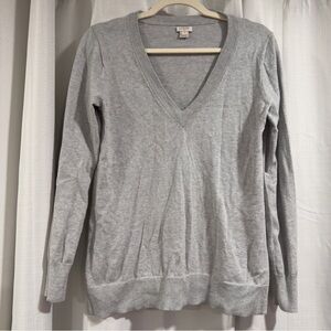 J. Crew Light Gray V-Neck Women's Sweater